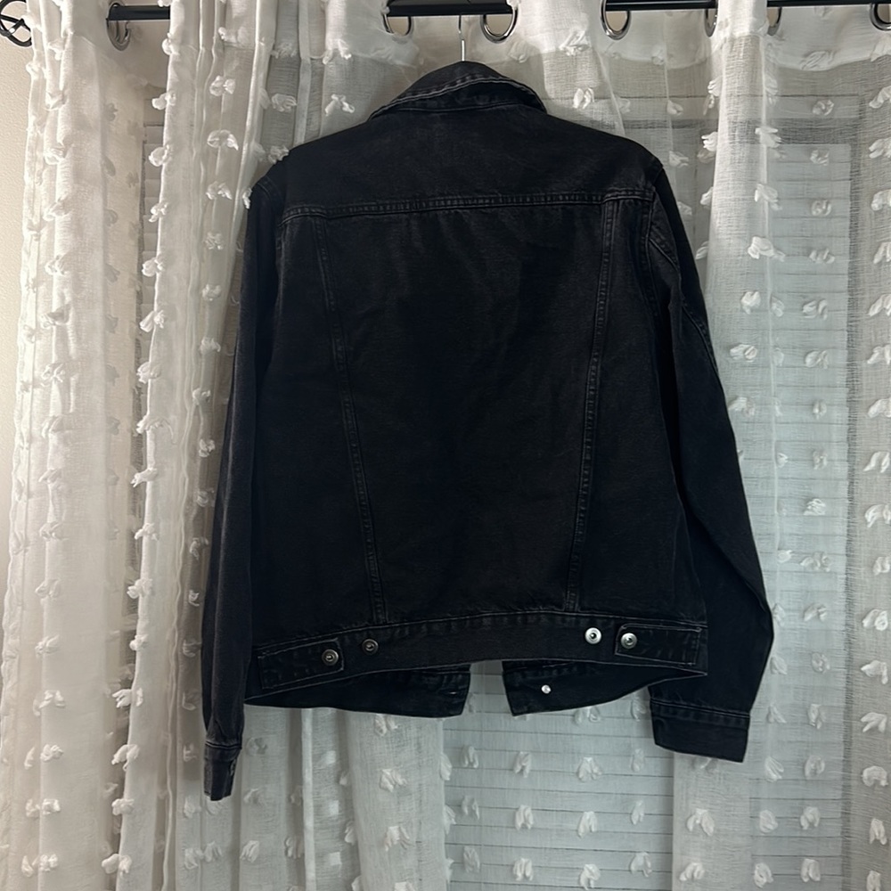 Lazer Black Denim Jean Vintage Wash Jacket - Picture 2 of 7